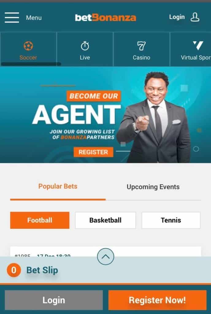 Betbonanza mobile site homepage