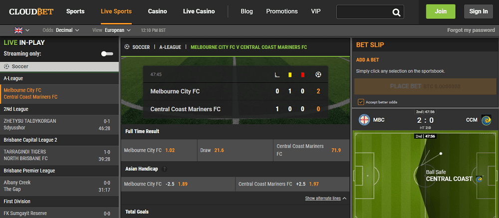 Cloudbet live betting