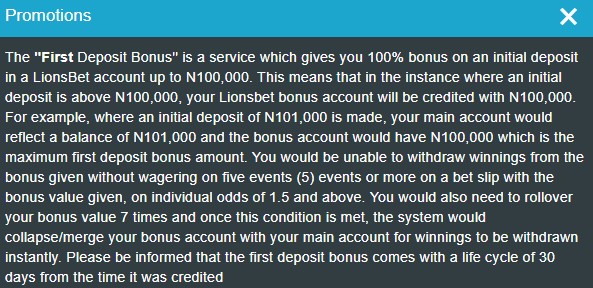 LionsBet promo offers