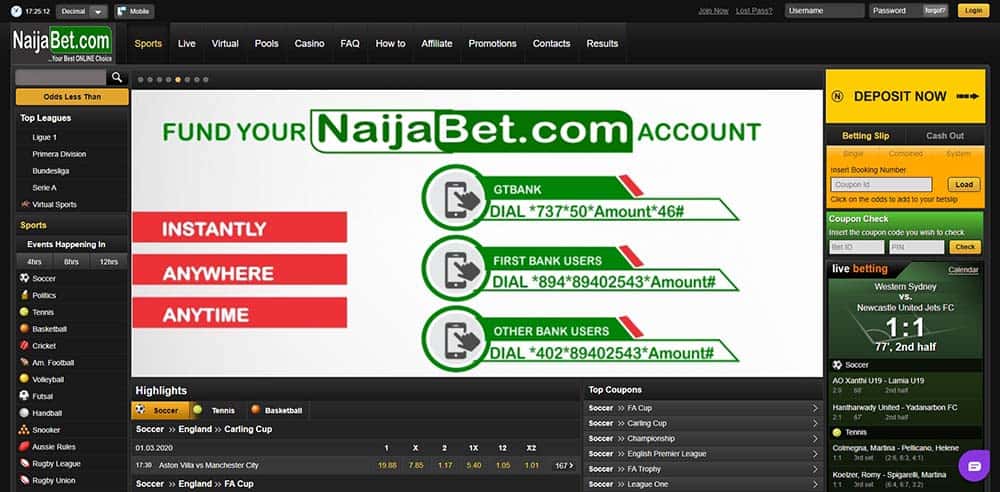 Naijabet design & usability- NaijaBet Sports Betting