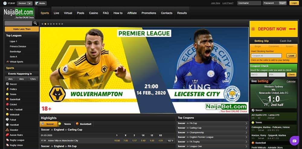 Naijabet homepage - NaijaBet Sports Betting