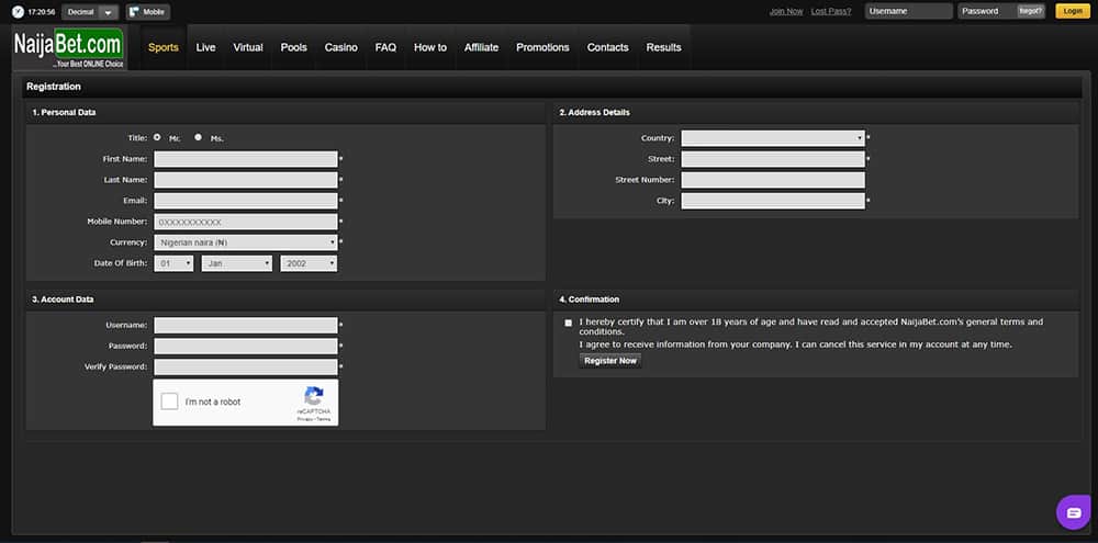 Naijabet registration process - NaijaBet Sports Betting