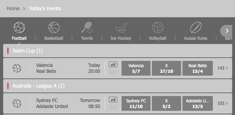 Karamba betting selection