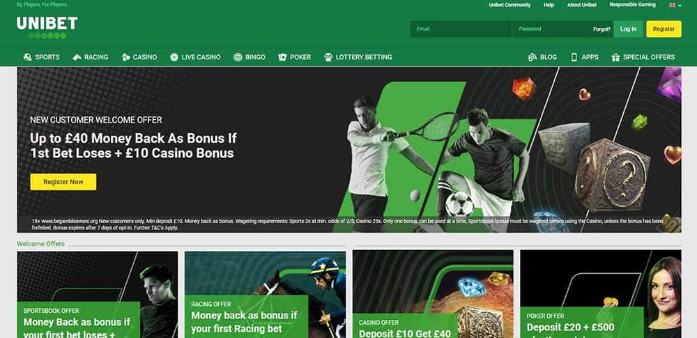 Unibet Homepage - Unibet Sport Betting Review 