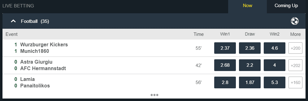 ZigZagSport betting markets