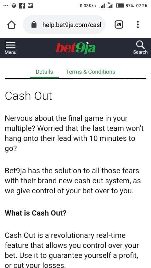 bet9ja cash out option info