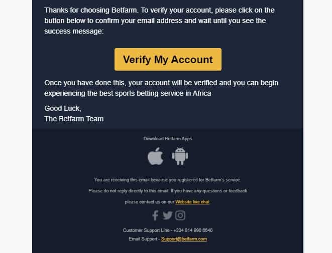 betfarm registration process step4