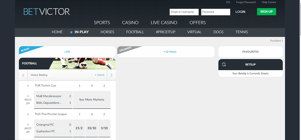 BetVictor in play betting
