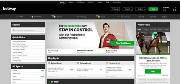 betway main page - Corners Betting