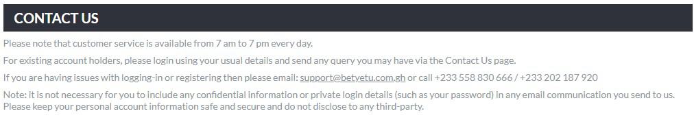 betyetu support - BetYetu Sports Betting Review