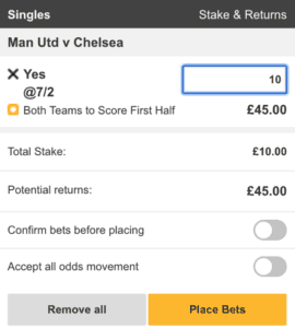 betfair both teams to score