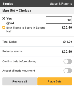 betfair both teams to score 2