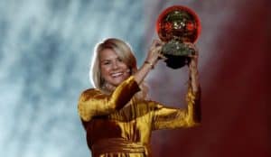 Ada Hegerberg receiving the Ballon d’Or