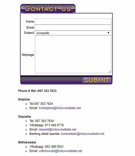 hollywoodbets contact us - Hollywoodbets Sports Betting Review