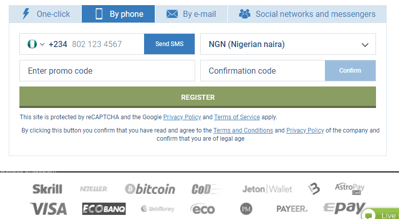 Registration Process By Phone - 1xBet Sports Betting