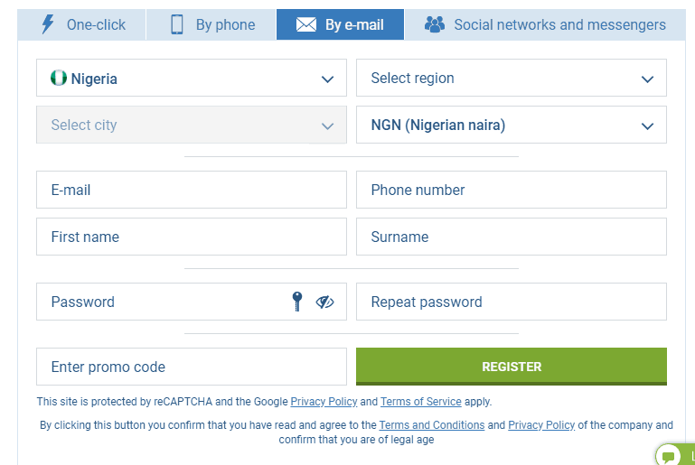 Registration Process By Mail - 1xBet Sports Betting