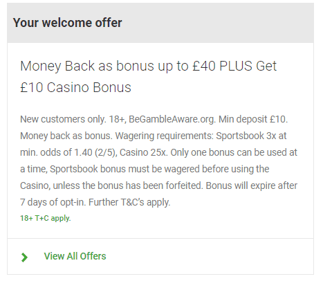 Unibet Welcome Bonus Offer - Unibet Sport Betting Review