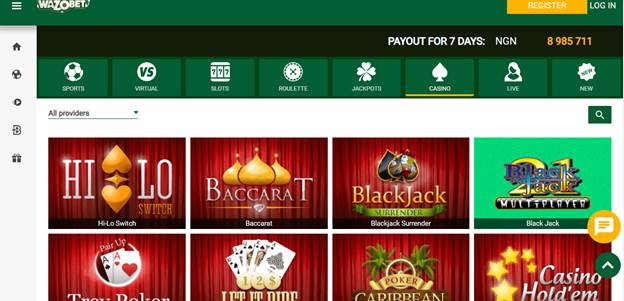 Wazobet Casino