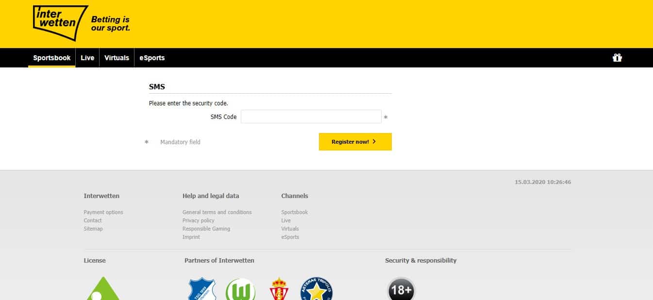 interwetten registration process step 3