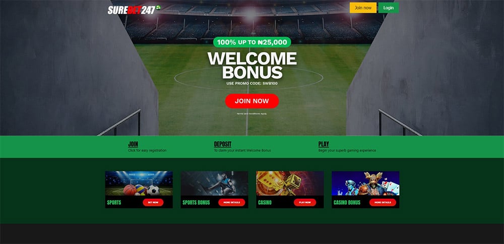 Surebet247 Homepage Nigeria Betting