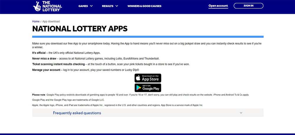 The National Lottery Apps